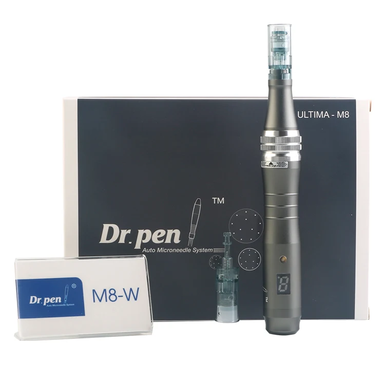 

2021 Hot Sale Dr pen M8 electric microneedle device for wrinkles removal acne scars, Silver+blue