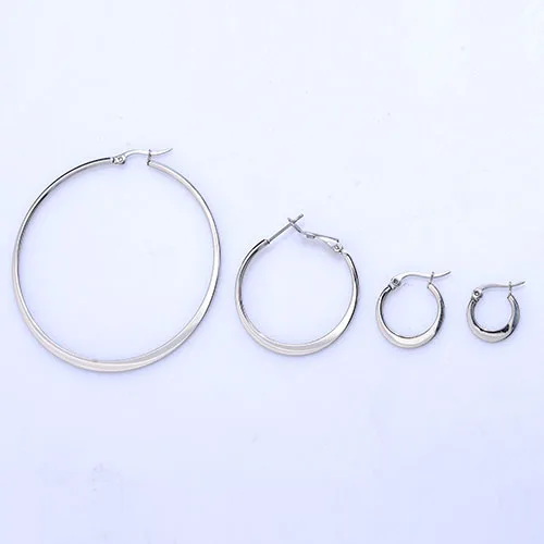 

YAZKY Custom Stainless Steel Big Hoop Earring Size 2cm-7cm Hoop Earrings for Women Sensitive Ears Stainless Steel Earring Hoop, Silver color