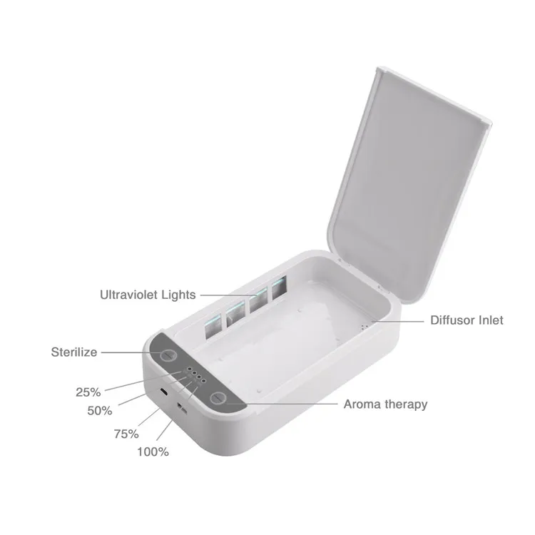 99% face mask mobile phone portable disinfection light uv sanitizer sterilizer box with wireless charger - ANKUX.COM
