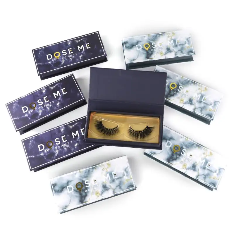

6D new style free sample eyelash packaging box, Natural black