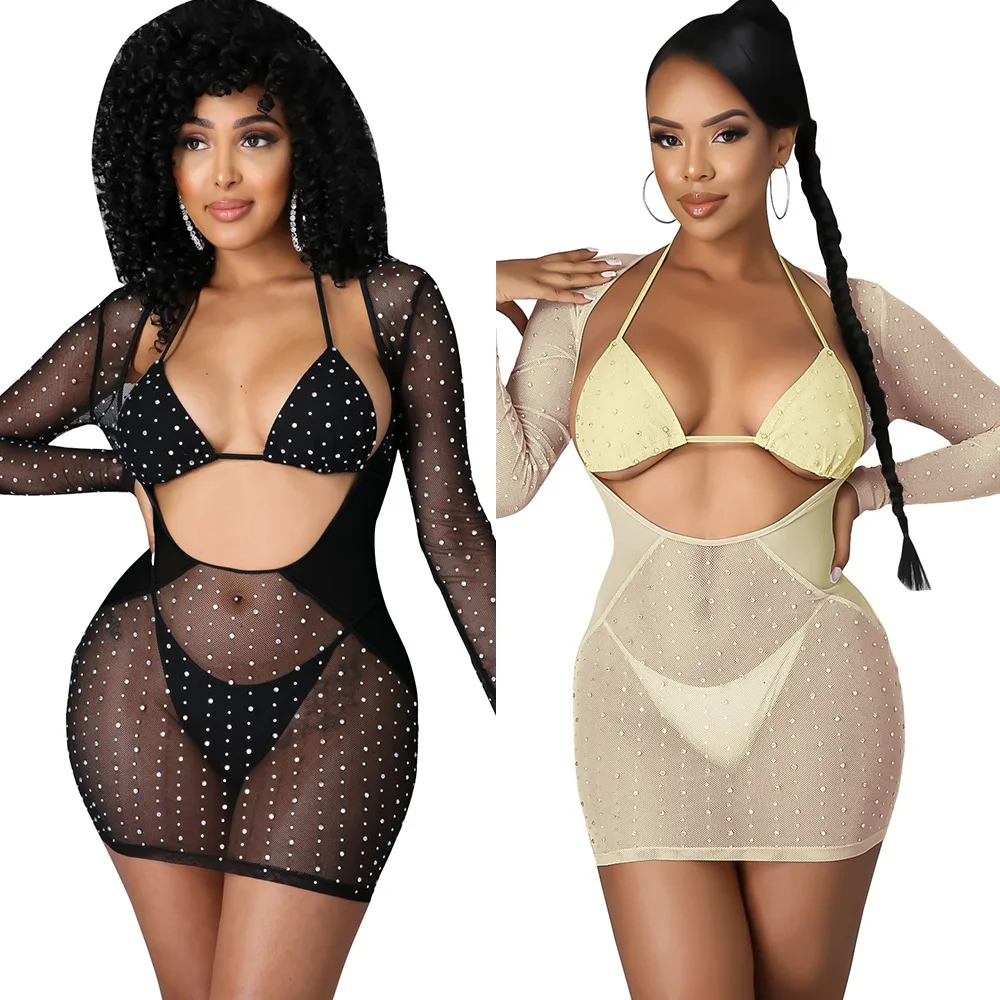

VK2108 New hollow out two piece set women clothing custom women 3 piece sets skirt sets women 3 piece outfits