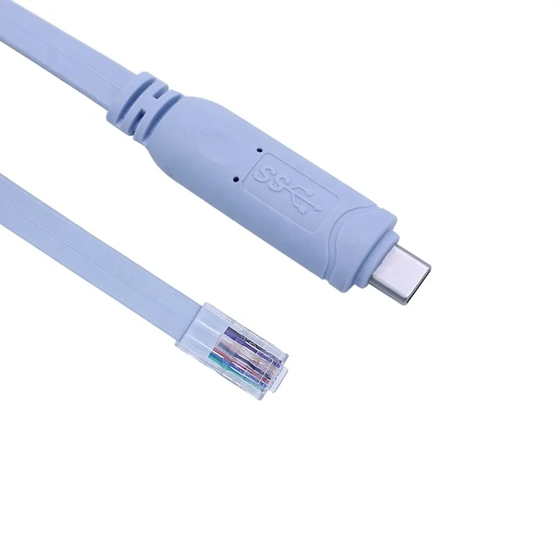 

1.8m FTDI RS232 Serial USB Type C to RJ45 Console Cable for laptop computer RS232 Chip, Blue