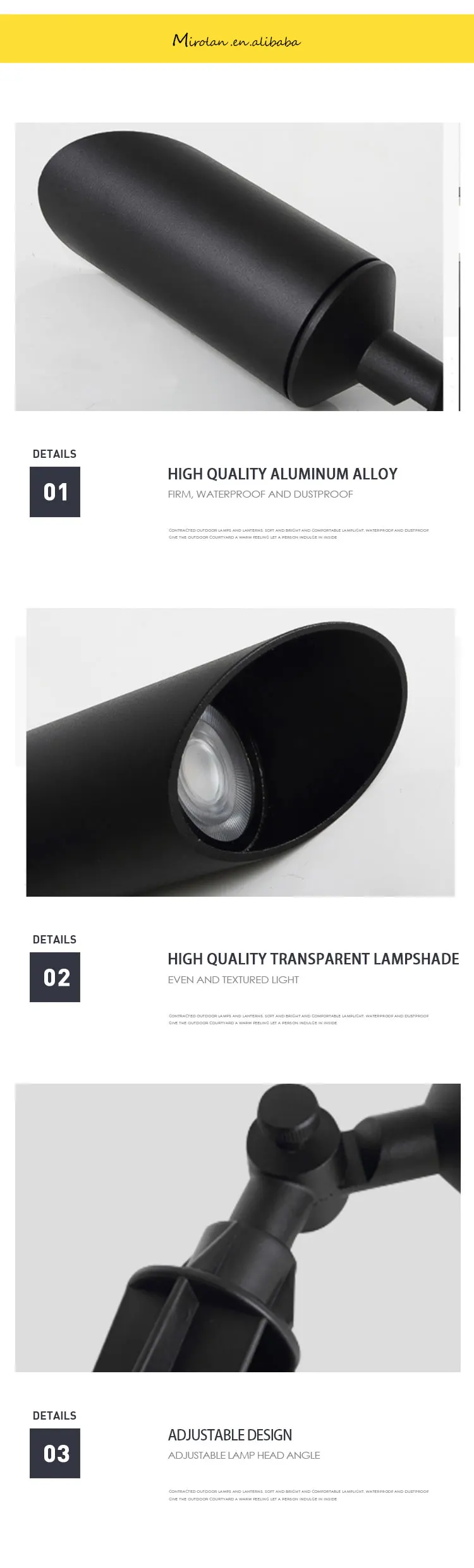 OEM/ ODM 3000k Aluminum spot light garden