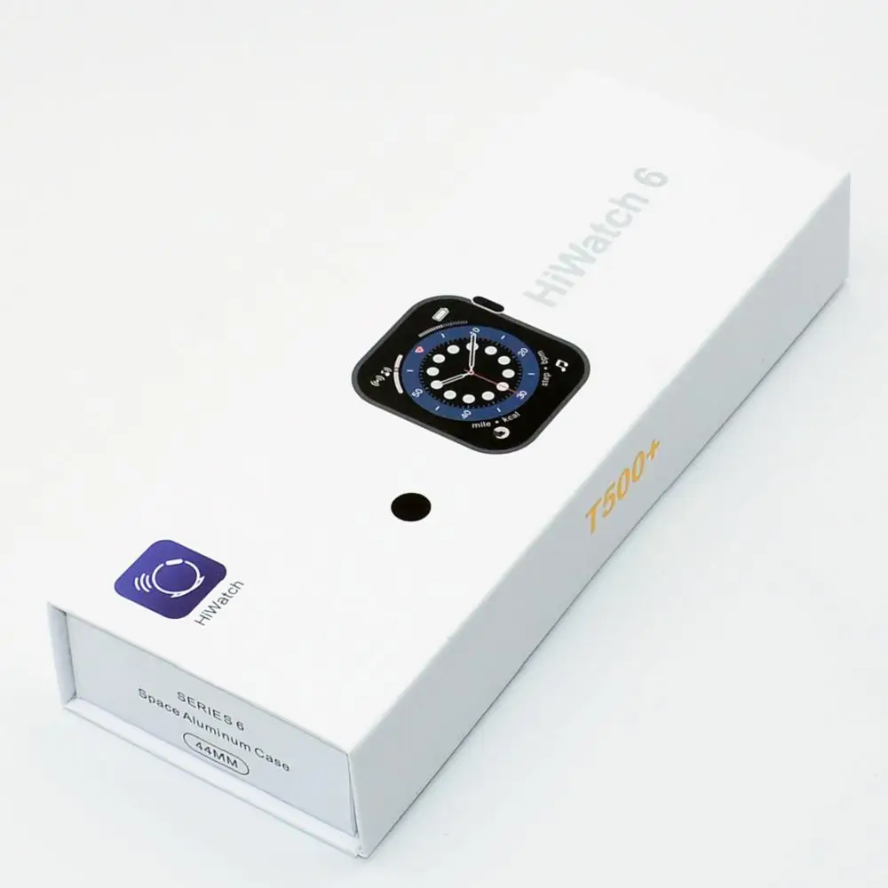 

2021 New Reloj Inteligente Hiwatch 6 Wristwatches Heart Rate Blood Pressure Monitoring t500+ Smart watch