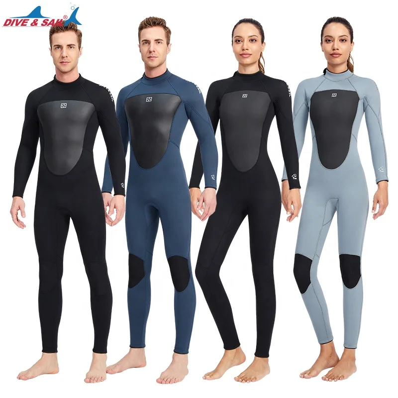 

2022 New Neoprene Surfing Wet Suits One Piece Long Sleeve Back Zipper Swimming Suit 3mm Sharkskin Diving Wetsuit