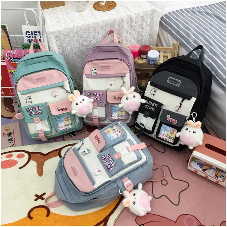 

Wholesale high-capacity student schoolbags female kawaii school backpack lady students for girls