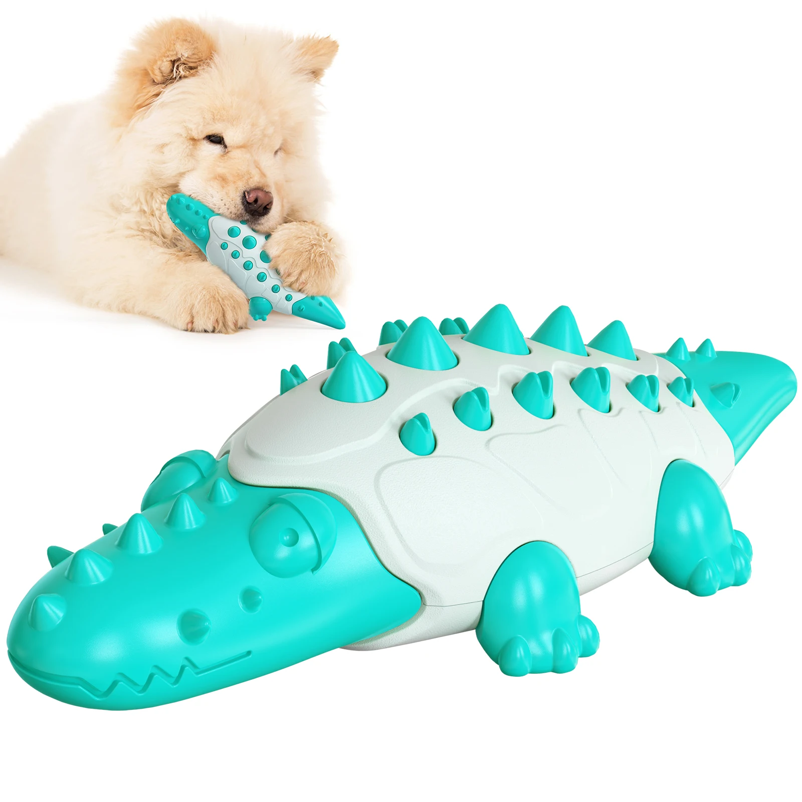 

Dropshipping Cute supplies crocodile shape modern non toxic dental high quality latex tough bite puzzle dog chew toy, Picture