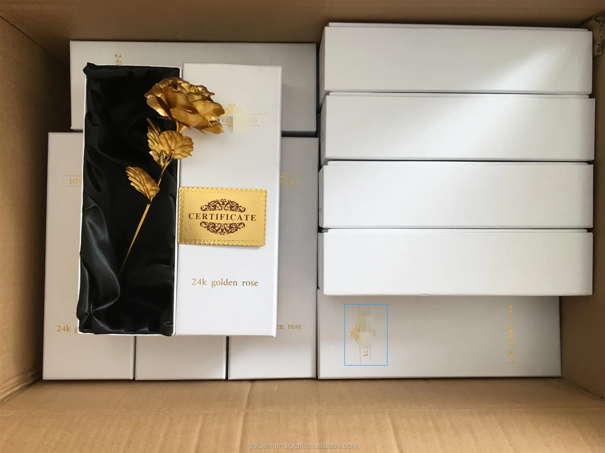 Qslht201 Custom Rose Gold Gift Box 24k Gold Rose Golden Rose 24k Golden Rose 24k Gold Rose For