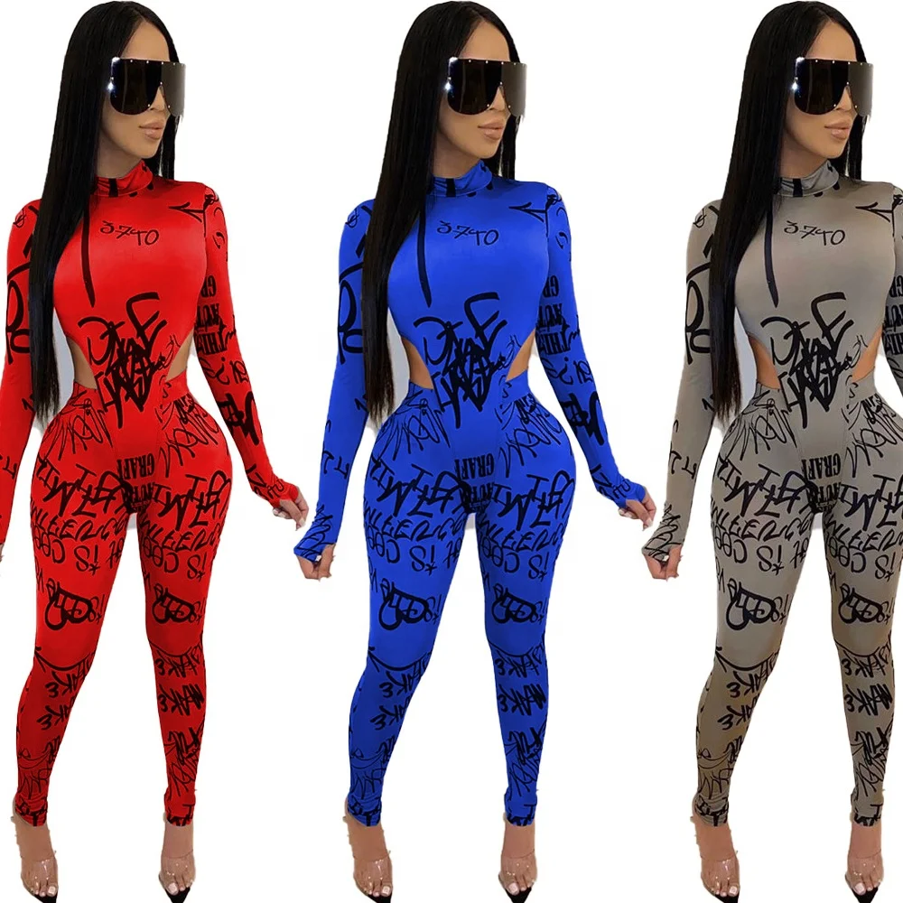 

LL5065 New arrivals spring clothes 2pc sets female outfits sexy letter printing 2 piece set women clothing