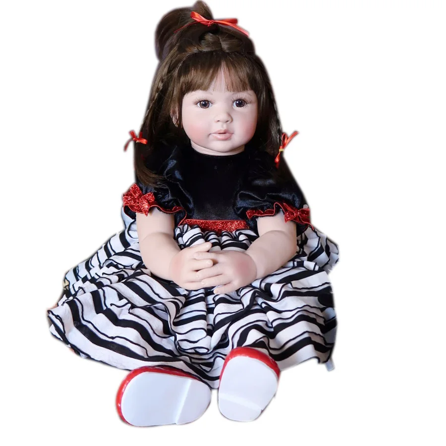 

60cm Silicone Reborn Baby Doll Like Real Vinyl Princess Toddler Child Birthday Gift Girls Play House Toy