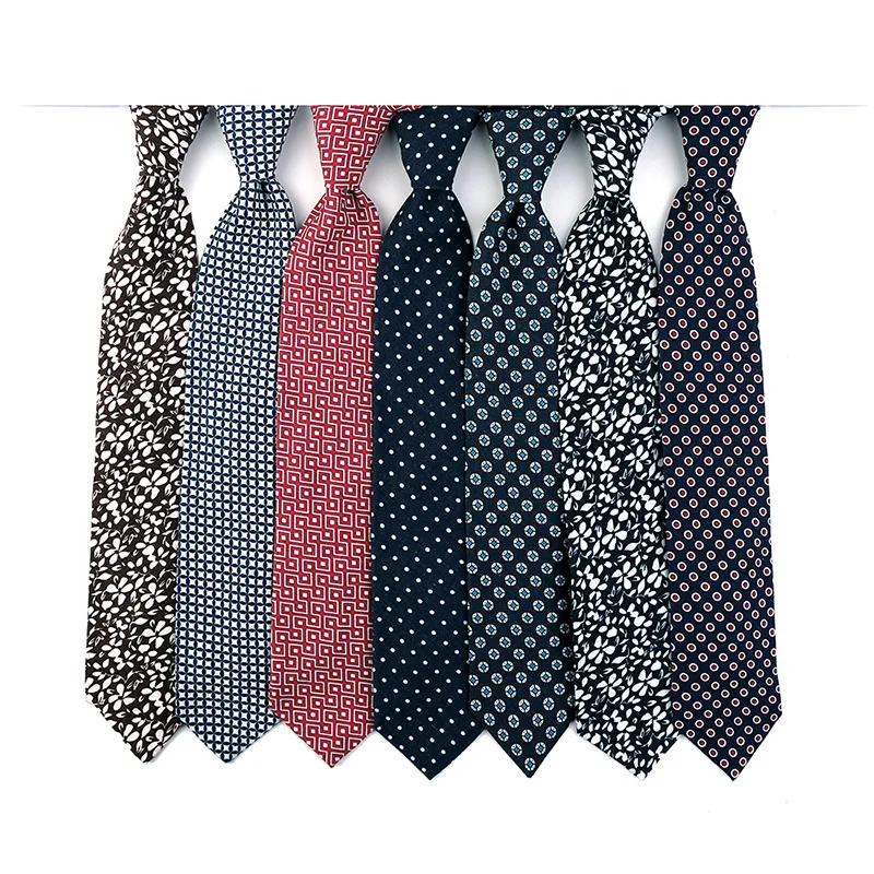 Fashion Handmade Printed Floral Cotton Linen Ties Mens Printing Neckties Cravats for Gift