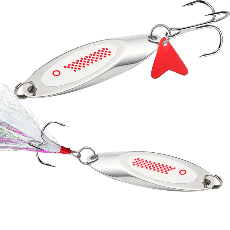 

High Quality Chamfer Spoon Metal Sinking Lure Silver 7g-80g Jerkbait Swimbait Lure For Fishing Strong Hook Fishing Lure