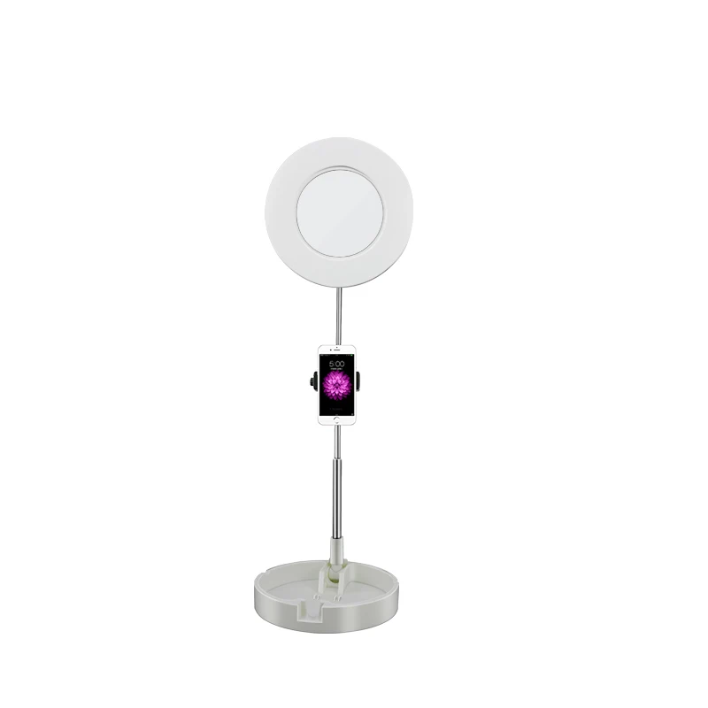 

Custom LED Light Silicone Phone Holder Mirror Makeup