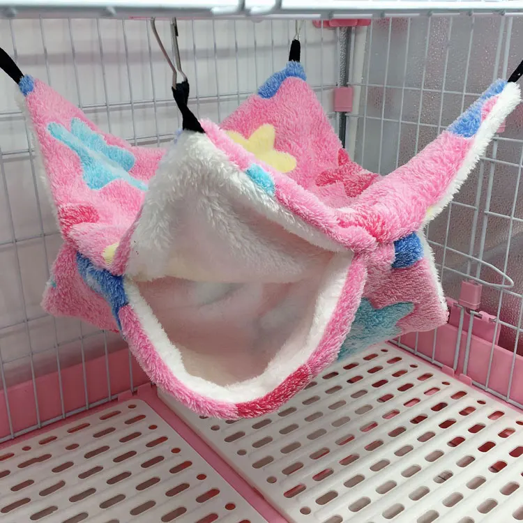 

Wholesale High Quality Coral Fleece Warm Soft Animal Cat Play Hammock Double Hamster Hammock