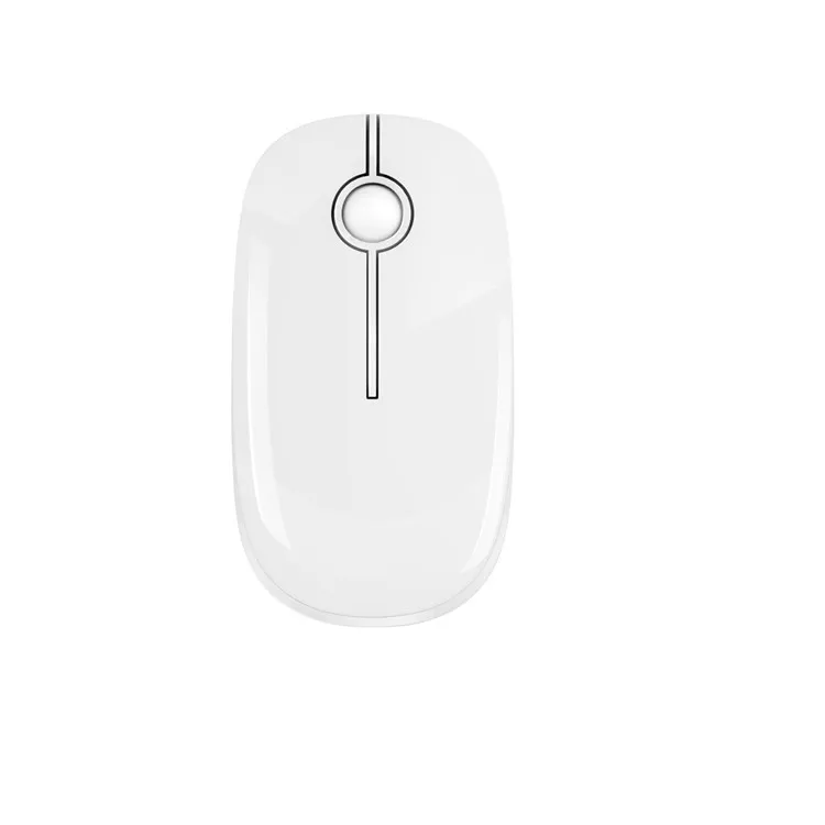 

Ultra Slim USB Receiver Plug and Play Power Saving Silent Click Computer Wireless Optical Mouse, White