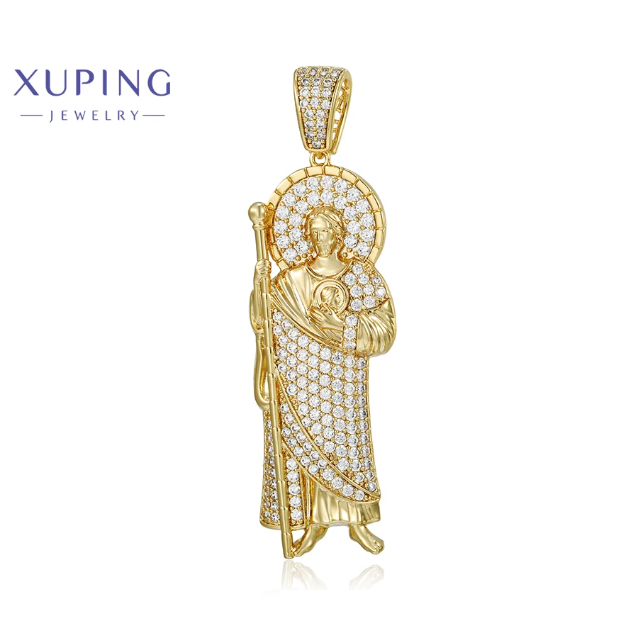 

1113 Xuping Hot Sales Finish Cubic Zirconia Saint Jude Pendant San Judas Thaddeus Necklace Charm for Party Jewelry