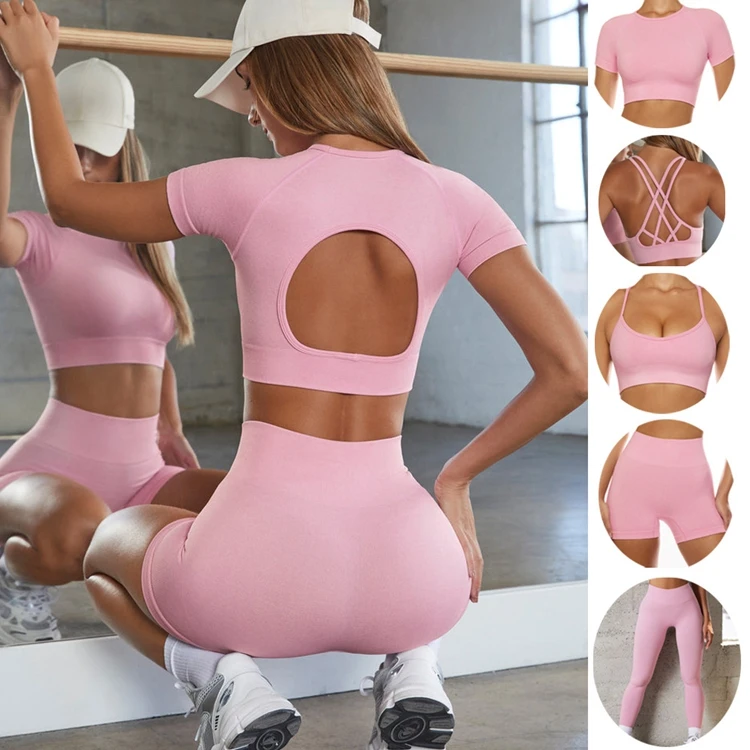 

2023 New Arrival Seamless Multi Colors Size Super Elastic Comfortable Breathable Yoga Gym Wear Sport Set