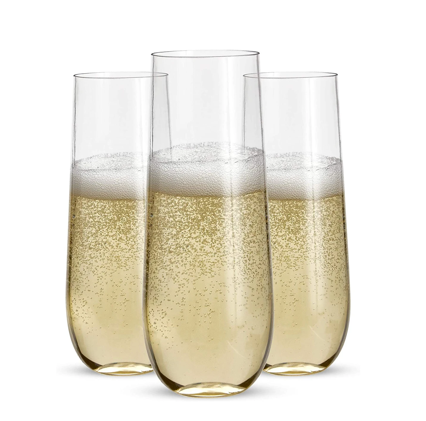 

Clear Unbreakable Toasting Glasses Shatterproof Disposable Wedding Plastic Champagne Flutes, Transparent