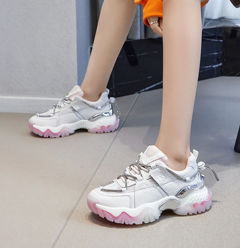 

Fashion retro breathable jelly bottom color matching platform casual sneakers drop shipping sports shoes for women, As the pictures show