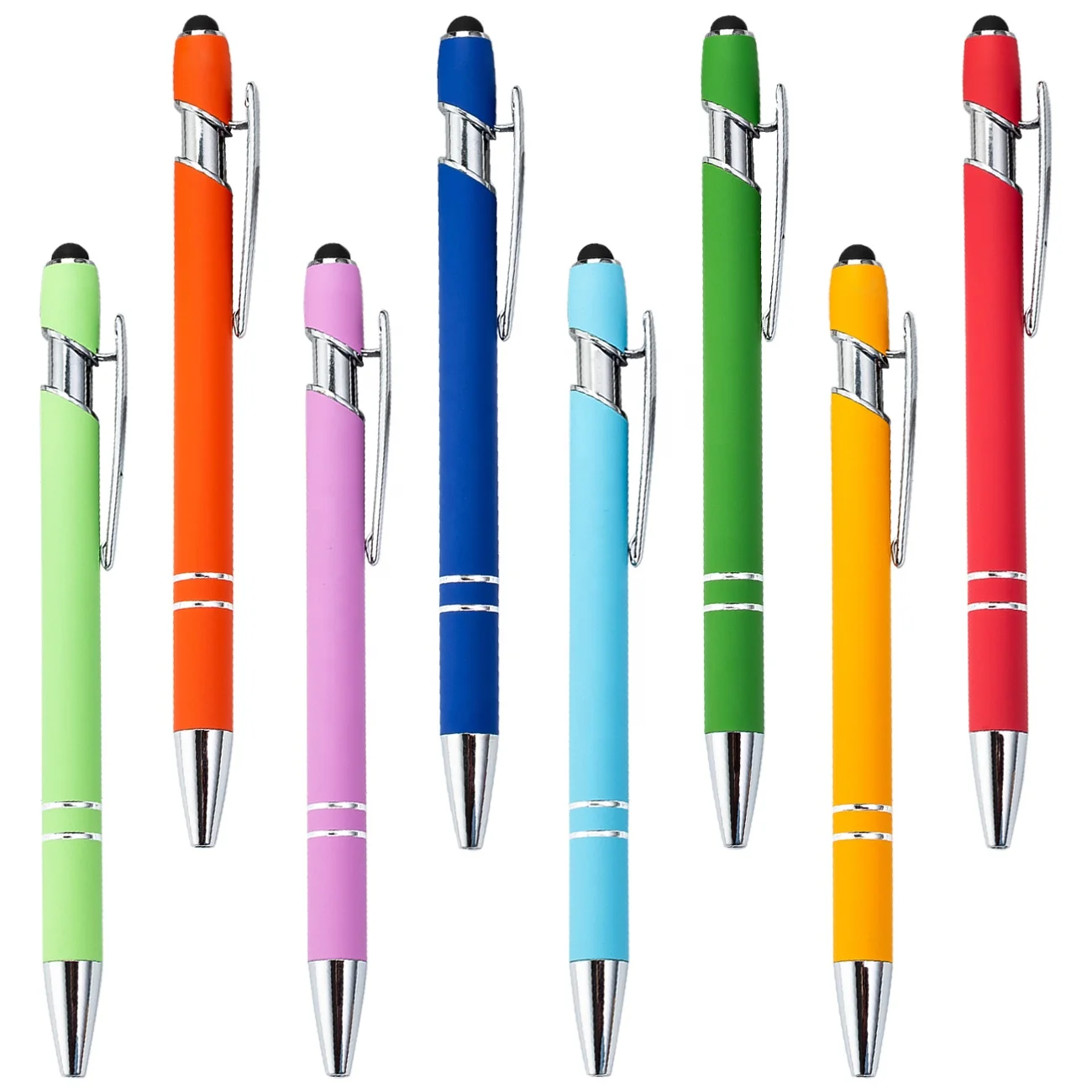 

Promotional 2 In 1 Pen Stylus Touch Pen Mobile Phone Rubber Capacitive Touch Screen Metal Ballpoint Pen With Stylus