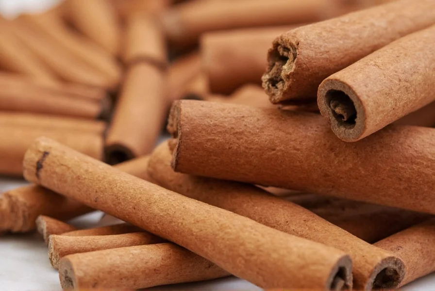 Close-up view of cinnamon bark being carefully scraped from young cinnamon tree shoots during harvesting process