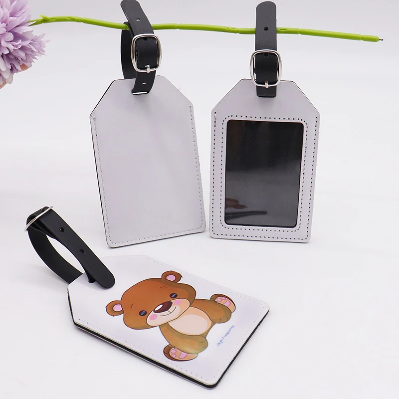 

Wholesale Custom Sublimation blanks Airplane Business Card Leather Baggage Luggage Tag for Travel