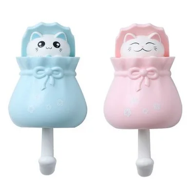 

wholesale modern child Cartoon design bathroom Decorative ABS Material school bulk powder coat hook for wall, Pink, blue, yellow, white