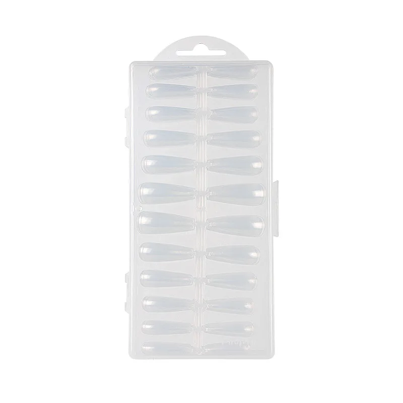 

false nails DIY Art Press on transparent Fake nail tips full cover artificial nail tips designs boxes, Clear/natural /white