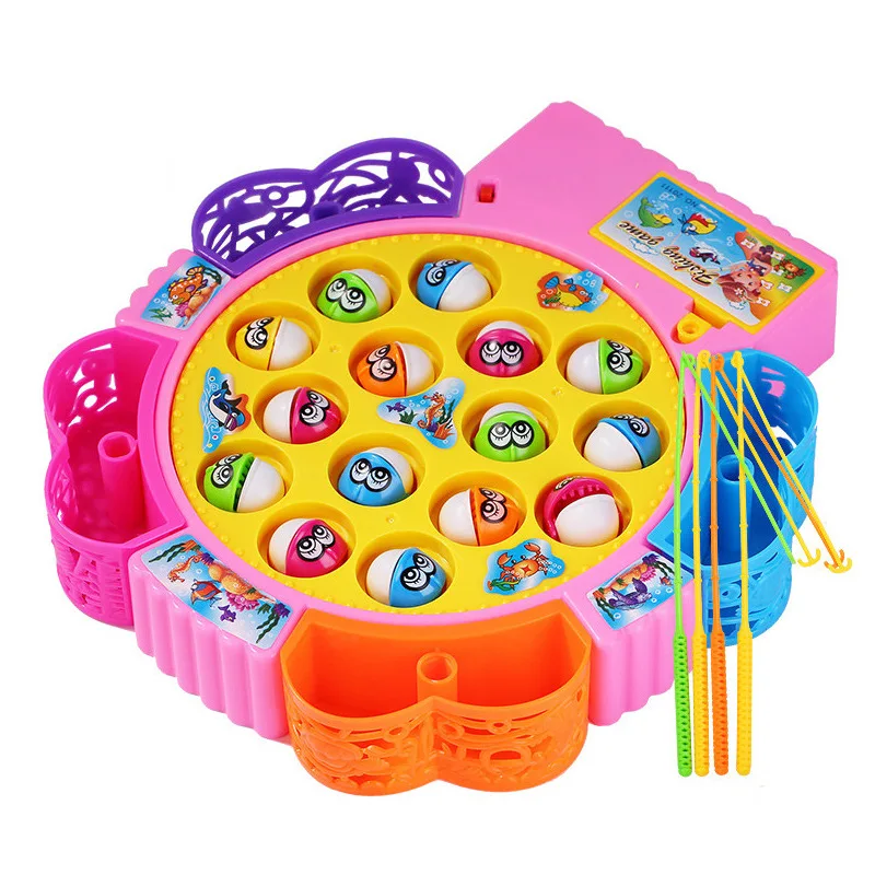 

Customizable Electric Toys 15 Fishes Kids Plastic Games Fishing Toys with Music Fish Game for Kids