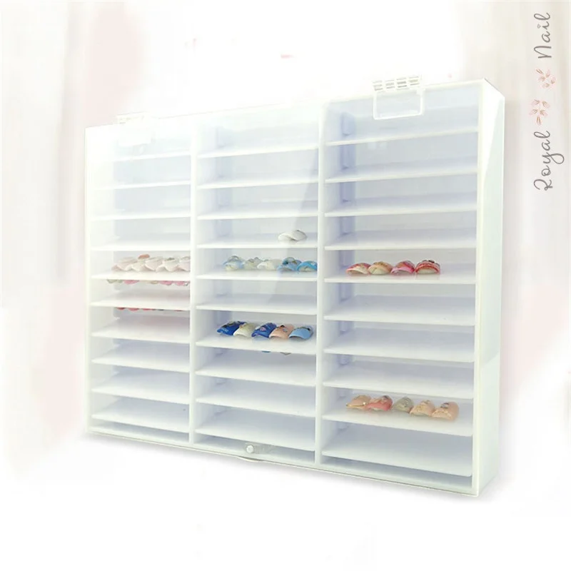 

Professional Acrylic Reversible Nail Tips Display Box Organizer Tool, Black/white