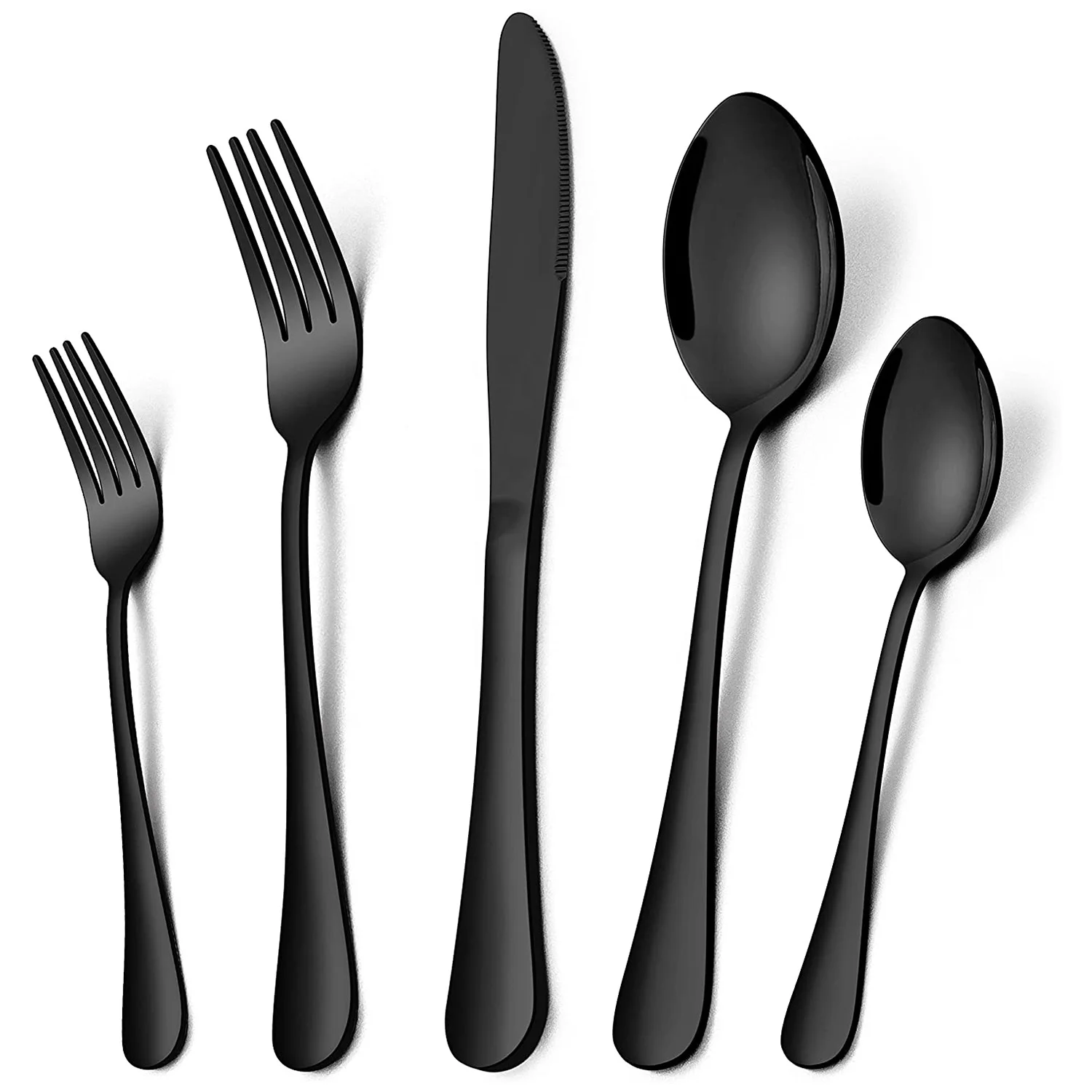 

Stock in USA FREE SHIPPING 20pcs stainless steel heavy duty gold black flatware silverware set for home restaurant wedding, Silver, black, rose gold, gold