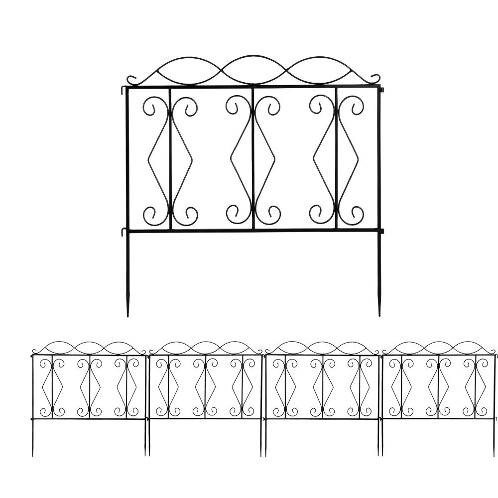 

Free Shipping 24*24" Wave Top Iron Art Garden Fence Xinhai, Customized