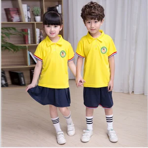 Wholesale modern custom design kids sports kindergarten school uniform 2