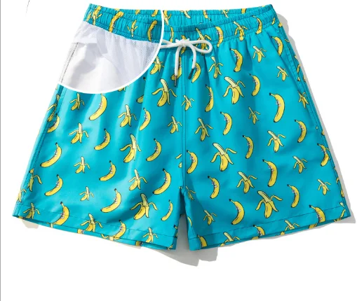 

High-quality Clothing Loose Beach Pants Boxer Green Lined Men's Shorts Custom made Male Swimwear SwimTrunk boardshorts wear