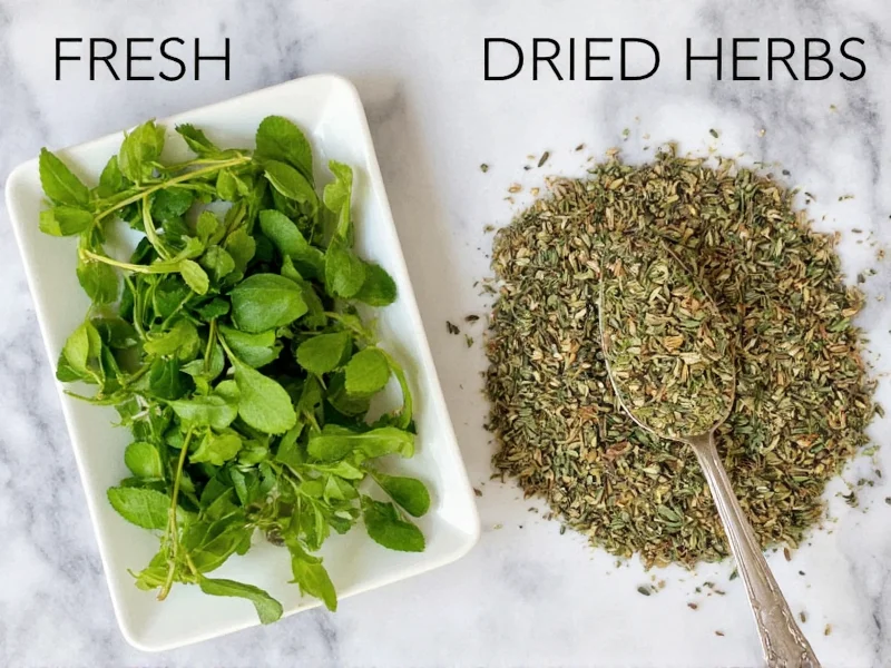Fresh vs Dried Herbs Measurement: 1:3 Conversion Ratio Guide
