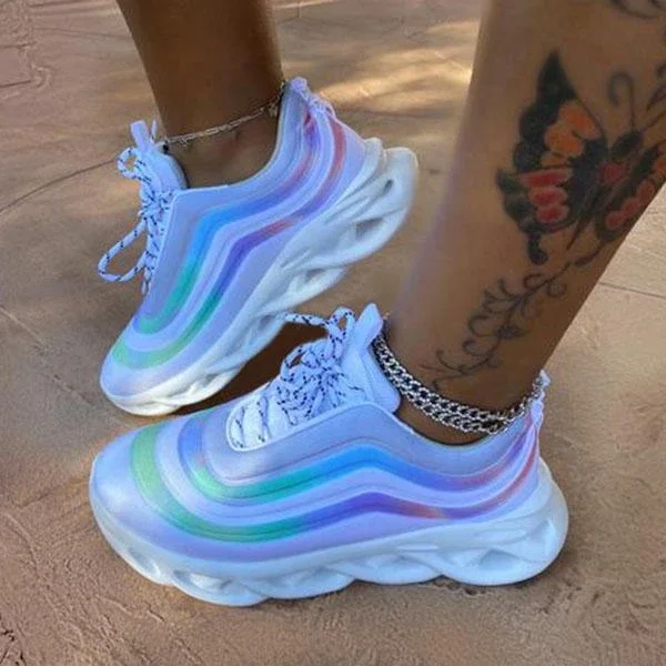 

Fashion Colorful Low Cut Walking Women's Tennis Shoes Thick Sloe Lace Up Comfortable Sneakers Sports Running Shoes, White,black,pink