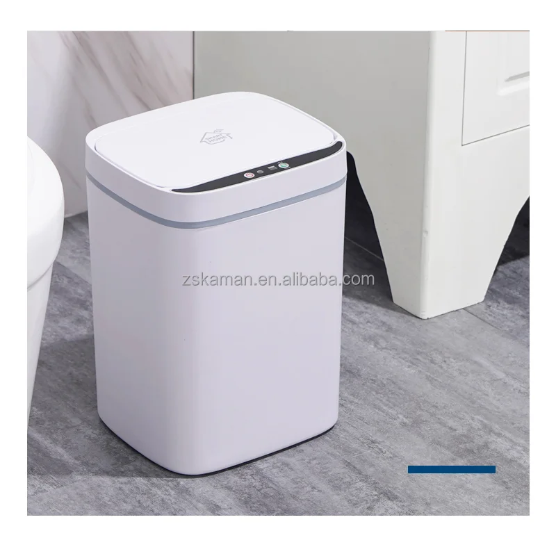 

Standing Touchless Sensor Automatic Intelligent Trash Bin Kitchen Bathroom Electric Smart Trash Can, White/blue/pink/gray