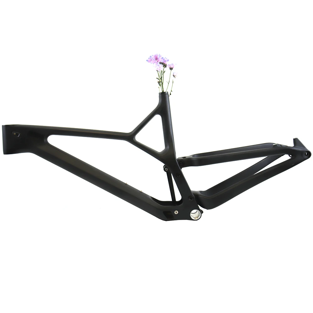 

mtb frame 27.5 bicycle titanium bicycle frame full suspension carbon frame, Matte balck