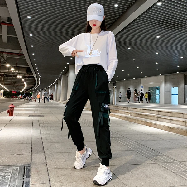 

Fashion western style tooling suit women's 2020 spring and autumn new street bf wind jacket high waist casual pants net red two-