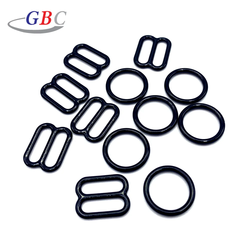 

Alloy adjustment bra rings sliders strap hooks underwear accessory, White/black/ customized