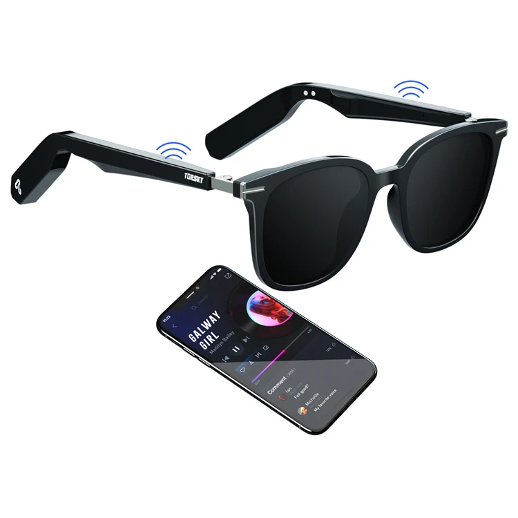 

Kenbo Eyewear 2021 Newest Sunglasses Bone Conduction Headset Touch Smart Glasses Sports Wireless CR-39 Sunglasses earphone