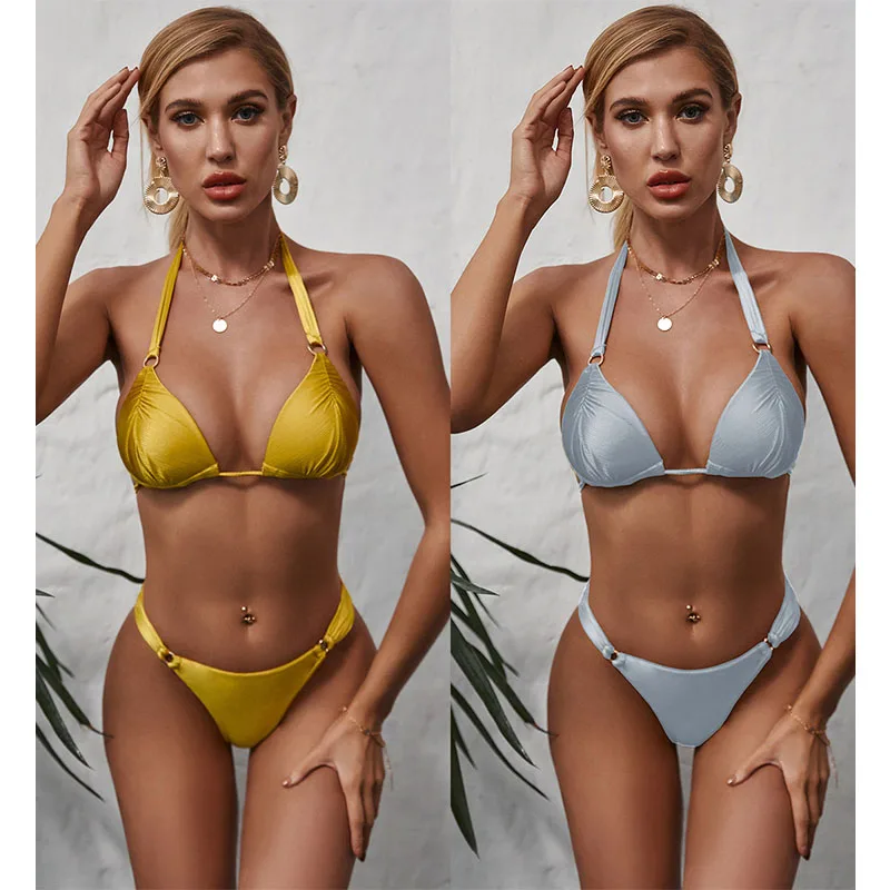 

Custom made china manufacturer Shining Golden Two Piece Bikini wholesale bulk girls swimwear