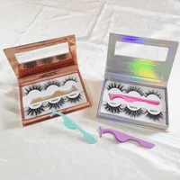 

Trending DIY customized own logo 3 pairs mix styles eyelash multi packaging lash set with lash tweezer applicator