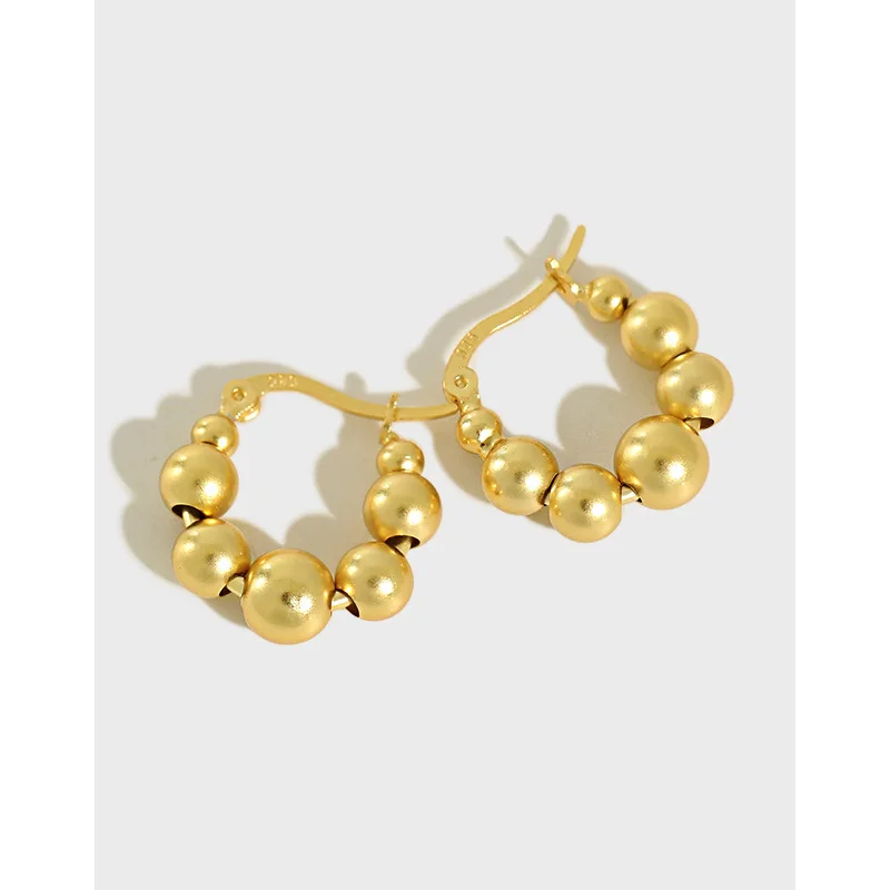 

Danyang S925 Sterling Silver Earrings Round Beads Earrings for Women