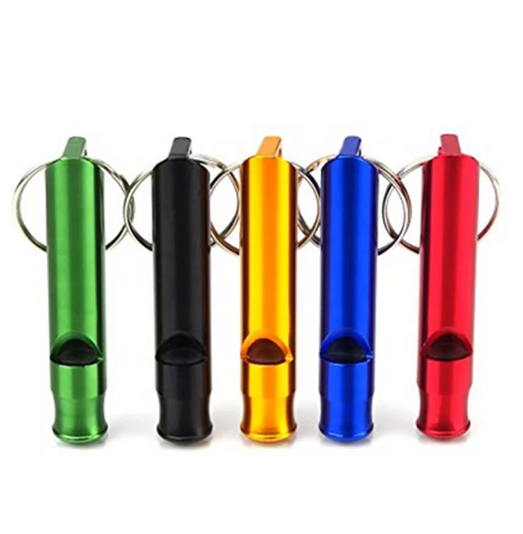 

Emergency Survival Metal Whistle with Adjustable Lanyard & Wristband Coil & Carabiner & Container Perfect for Outdoor Sports