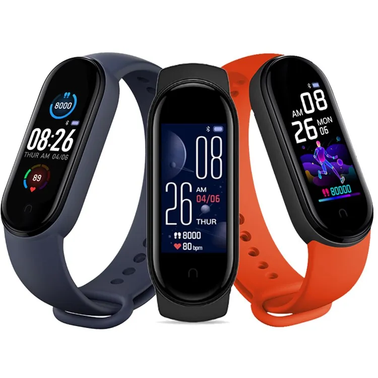 

New product ideas 2021 Newest smart band m5 smart watch wrist bracelet fitness band M5 Smartwatch for hot selling, Black,red,blue