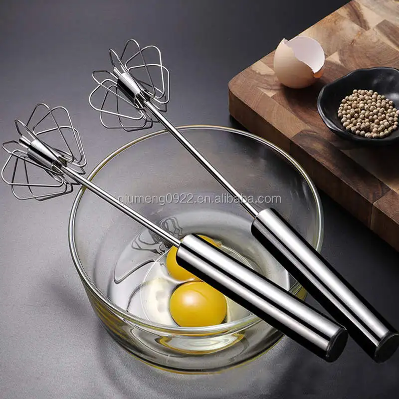 Semi-Automatic Egg Beater Manual Hand Mixer Self Turning Egg