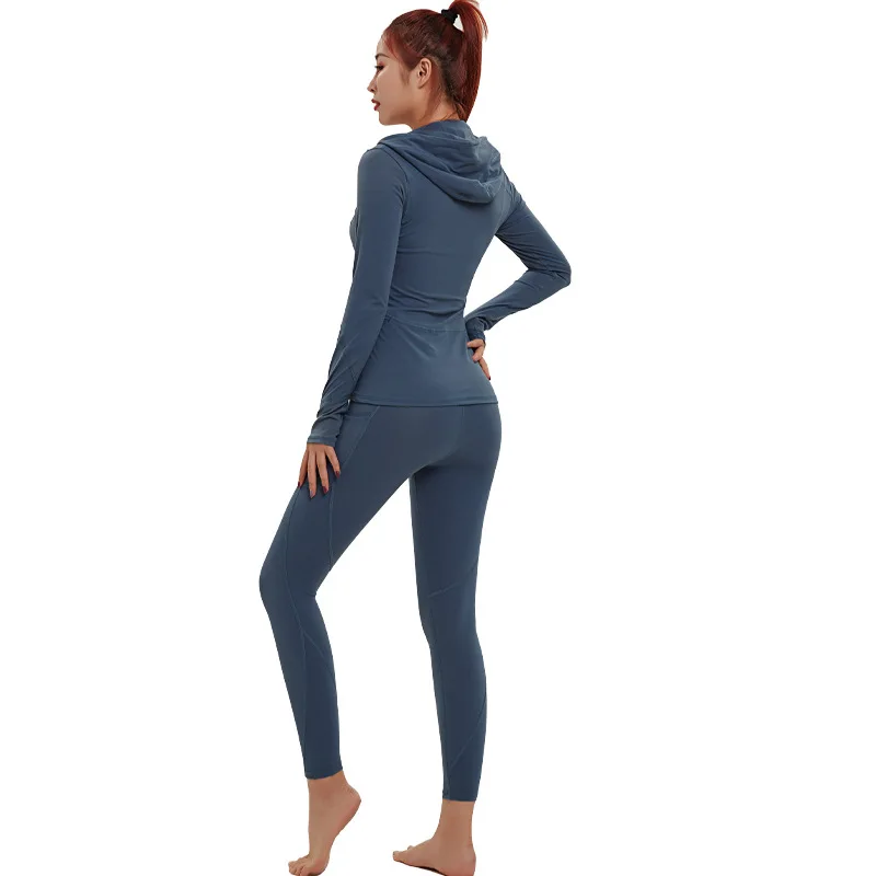 

Latest Dress Designs Zipper Long-sleeved Sports Jacket Stretch Slim Fit Women Running Fitness High Quality Yoga Active Wear Set