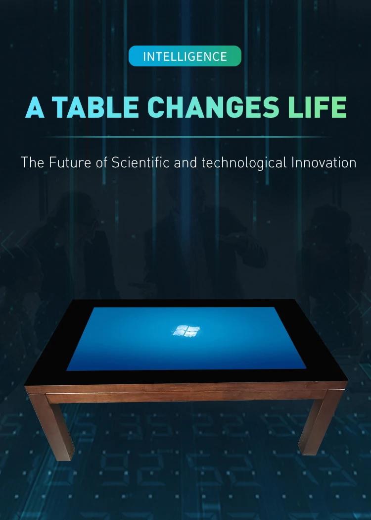 43 Inch wood Android Interactive multi touch screen table smart conference table