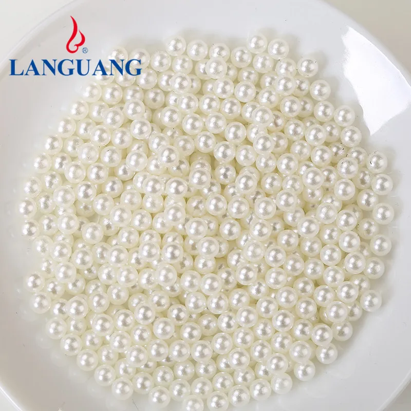 

High quality multi-size white ABS pearl round non-porous loose beads bulk straight hole pearl jewelry dance costume decoration